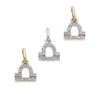 14K Diamond Libra Charms