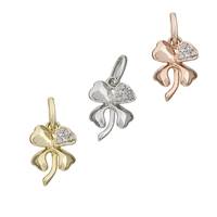 14K Diamond Lucky Four Leaves Clover Charms