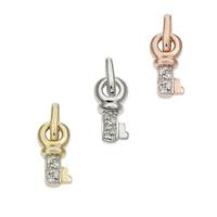 14K Diamond Key Charms