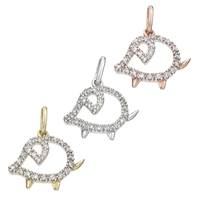 14K Diamond Pig Charms