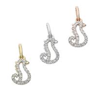 14K Diamond Seahorse Charms