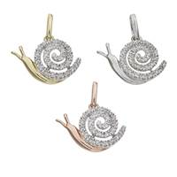 14K Diamond Snail Charms