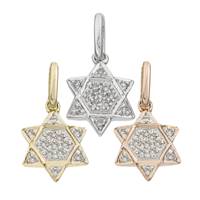 14K Diamond Jewish Star Charms