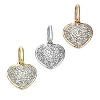 14K Diamond Heart Charms