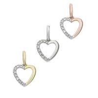 14K Diamond Heart Charms (C)