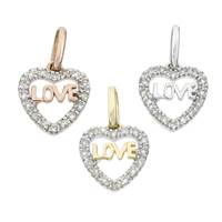 14K Diamond Heart Charms (D)