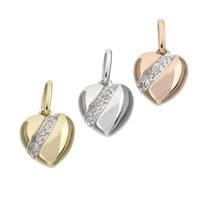 14K Diamond Heart Charms (E)