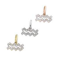 14K Diamond Aquarius Charms