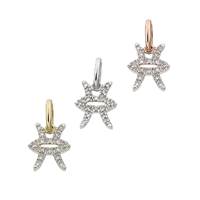 14K Diamond Pisces Charms