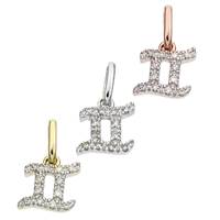 14K Diamond Gemini Charms