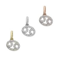 14K Diamond Cancer Charms