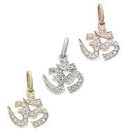 14K Diamond Ohm Charms