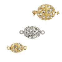 BASE METAL RHINESTONES OVAL CLASPS 28606-BM