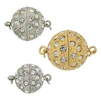 BASE METAL RHINESTONES ROUND CLASPS 28609-BM