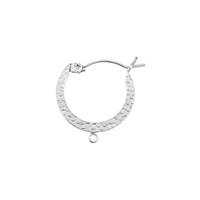 Sterling Silver 19mm 1 Ring Hoop Hammered Earring