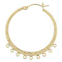 Gold Filled 35mm Hammer Hoop Earring 9 Rings