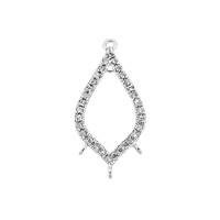 Rhodium Sterling Silver Pear Centerpiece