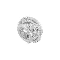 Rhodium Plated  Sterling Silver Roundel 10.5mm Bead