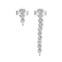 Rhodium Sterling Silver Stud Drop Earring