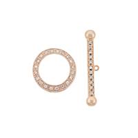 Rose Gold Vermeil Cubic Zirconia Fancy Toggle Clasp