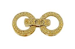 Gold Vermeil Cubic Zirconia Fold-Over Circle Clasp C-1