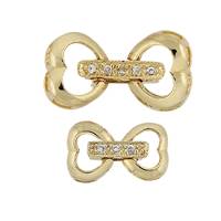 Gold Vermeil Cubic Zirconia Fold-Over Heart Clasp