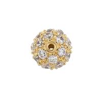 Vermeil Cubic Zirconia Ball Bead