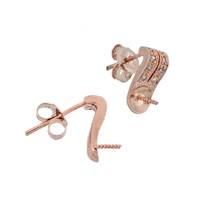 Rose Gold Vermeil Cubic Zirconia Pearl Earring