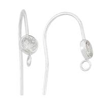 Sterling Silver 4mm Round Cubic Zirconia Earwire