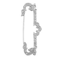 Rhodium Silver Filigree Brooch 42.0mm