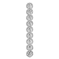 Rhodium Silver Filigree Brooch 45.0mm