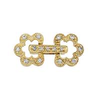 Gold Vermeil Cubic Zirconia Fold-Over Daisy Clasp