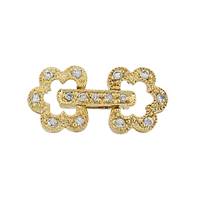 Gold Vermeil Cubic Zirconia Fold-Over Daisy Clasp