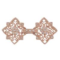 Rose Gold Vermeil Cubic Zirconia Filigree Fold Over Clasp