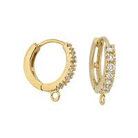 Vermeil Cubic Zirconia Hoop Earring-D