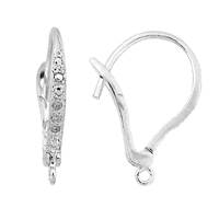 Rhodium Sterling Silver Leverback Earring (B)