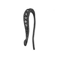 Black Rhodium Cubic Zirconia Pave Earwire Earring With Ring