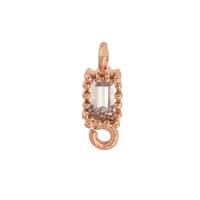 Rose Gold Vermeil CZ Rectangle Connector