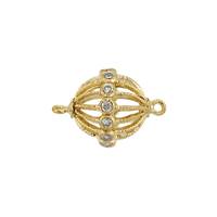 Vermeil Cubic Zirconia Ball Connectors