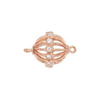 Rose Gold Vermeil Cubic Zirconia Filgree Round Bead