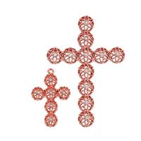 Rose Gold Vermeil Cubic Zirconia Filigree Cross Charm