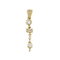 Gold Vermeil Cubic Zirconia 4MM Pearl Drop