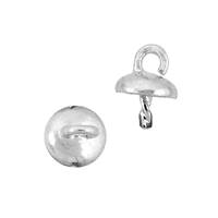 Rhodium Silver Pearl Drop 4.0mm