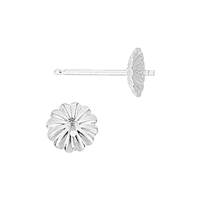 Sterling Silver Fluted Pearl Stud Earring