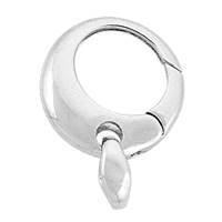 Rhodium Silver Round Trigger Clasp 18mm