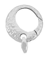 Rhodium Silver Hammer Round Trigger Clasp 22mm