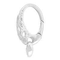 Rhodium Silver Filigree Oval Lobster 25mm