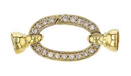 Gold Vermeil Cubic Zirconia Oval Springring Clasp