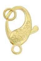 Gold Vermeil Lobster Scroll Trigger Clasp