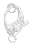 Rhodium Silver Scroll Oval Trigger Clasp 23mm